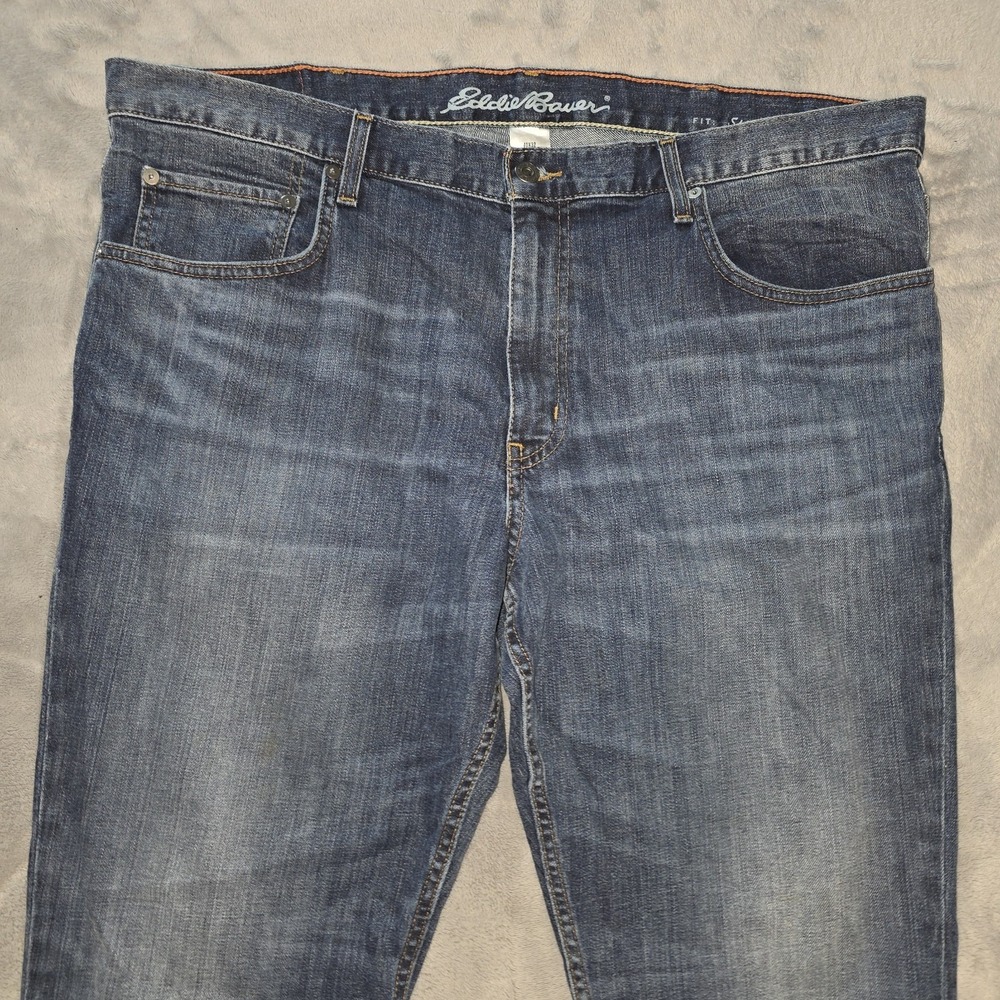 Eddie Bauer‎ Jeans Mens 40x32 Blue Denim Straight Slim Fit Workwear